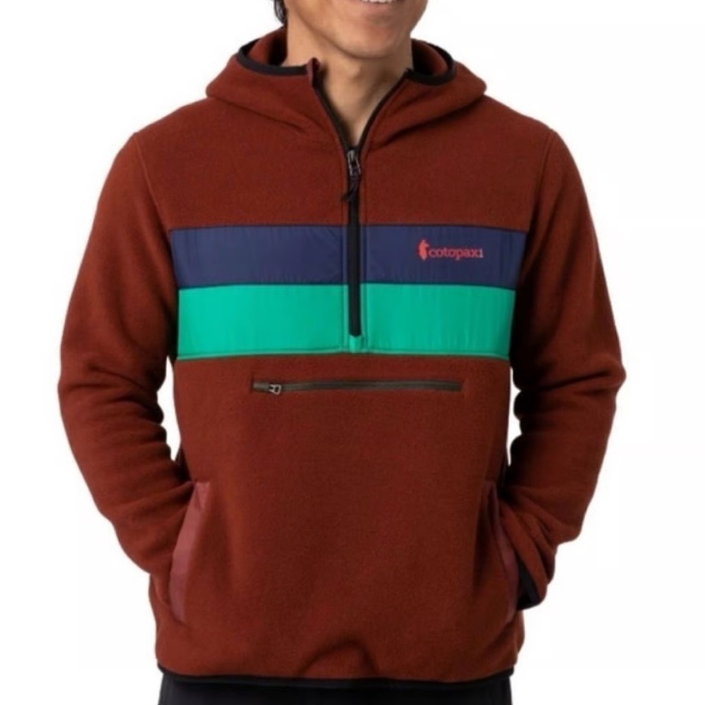 NWT Cotopaxi Men's Brown and Teal Zip-Up Sweater size M